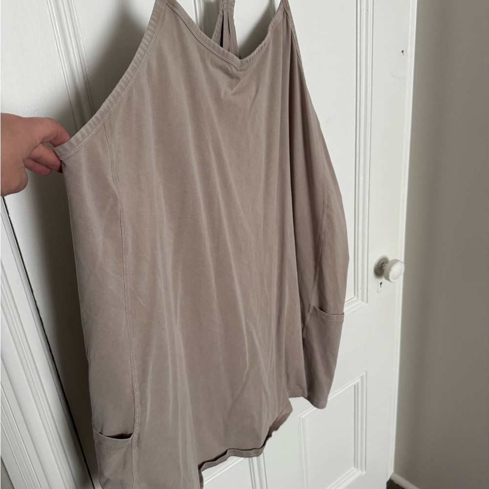 Chic Taupe one piece tights under dress